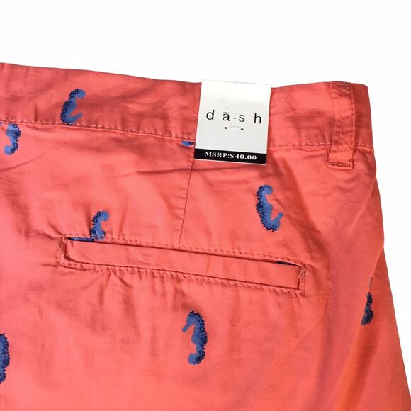 Chino Short Women's Size 14 Orange Chino Pockets Patterned Cotton Sea Horse - Picture 7 of 13